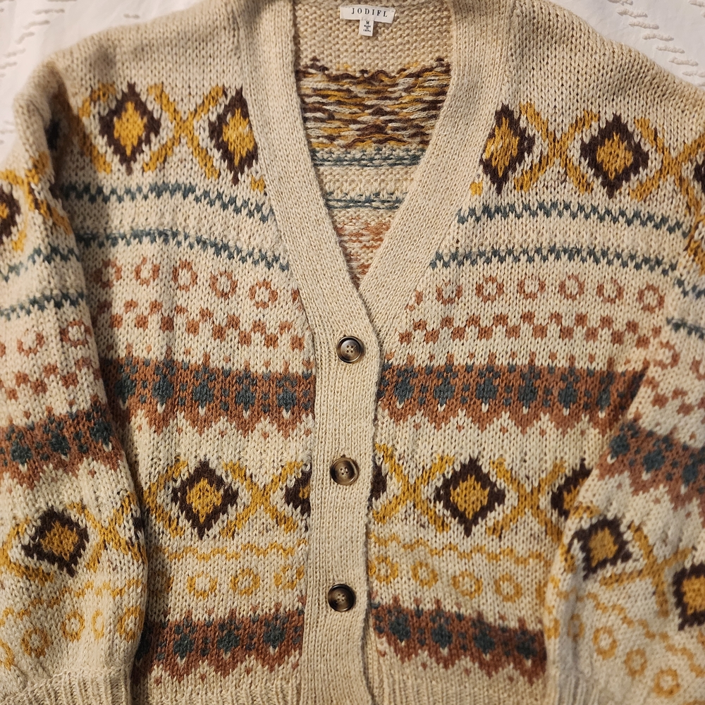 Jodifl Beige Patterned Cardigan